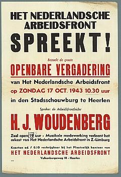 NAF poster: 'Het Nederlandsche Arbeidsfront spreekt'